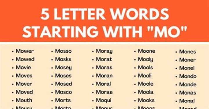 5 Letter Words Starting With MO And Ending With SY, List of 5 Letter Words Starting With MO And Endi ·
